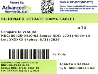 Sildenafil Citrate 100mg #30 (Sildenafil Citrate 100mg 80425 0410 03)